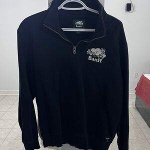 Roots Black Zip-Up Men's Sweater BANFF EXCLUSIVE MEDIUM